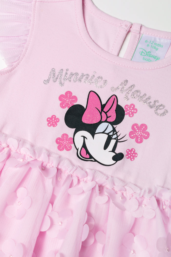 Minnie Mouse Tulle Flower Dress Pink