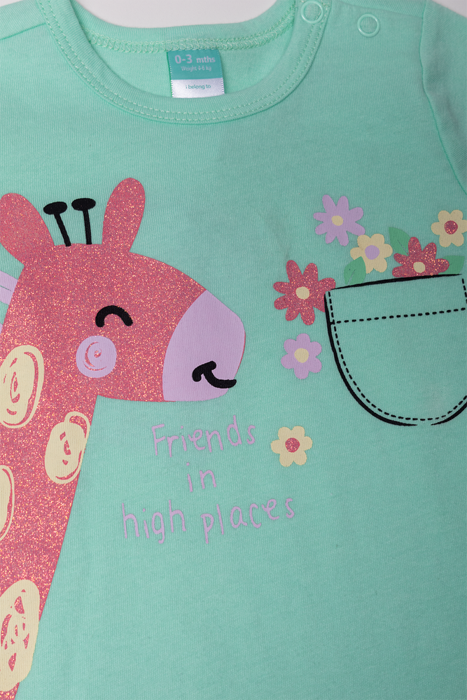 Giraffe Romper Green
