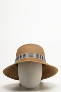 Striped Narrow Brim Hat Natural