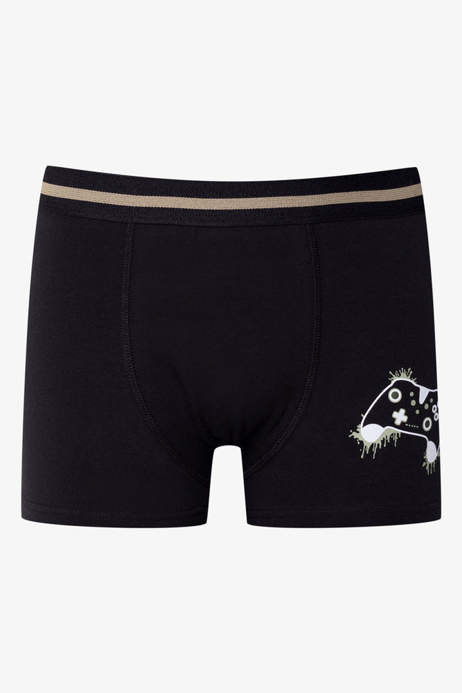 3 Pack Knit Boxers Green, Black And Grey