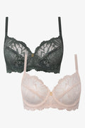 2 Pack Lace Bras Black & Natural (1)