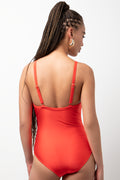Ruched Detail Balconette Full Piece Red (2)