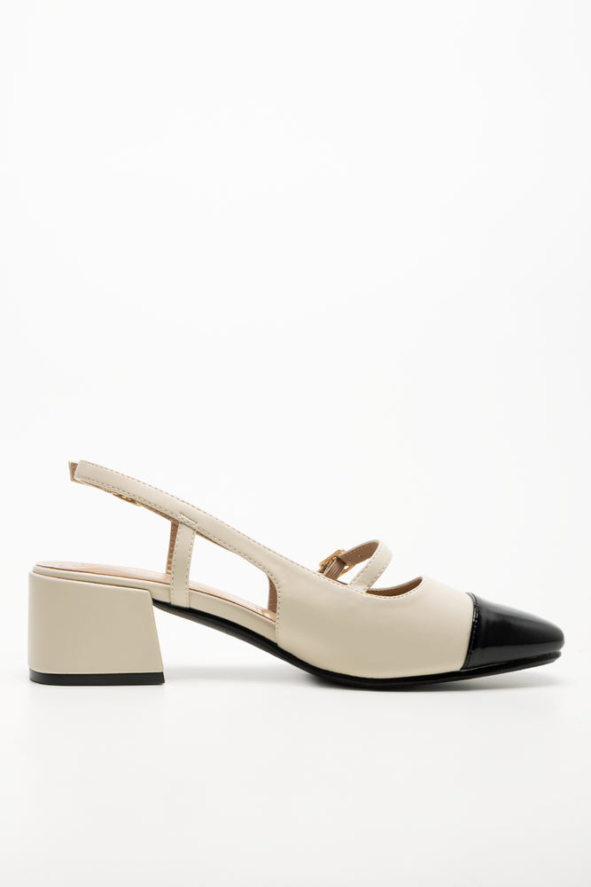 Sling Back Heels Natural