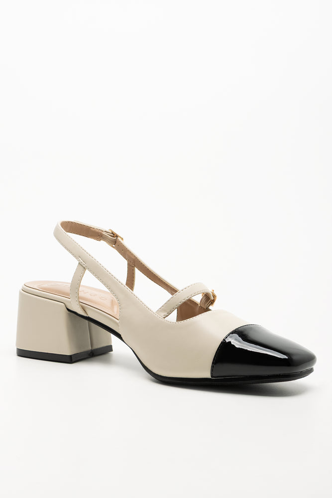 Sling Back Heels Natural