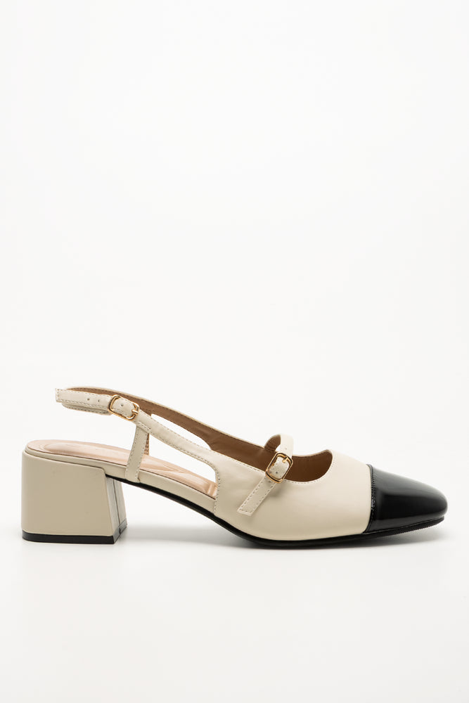 Sling Back Heels Natural