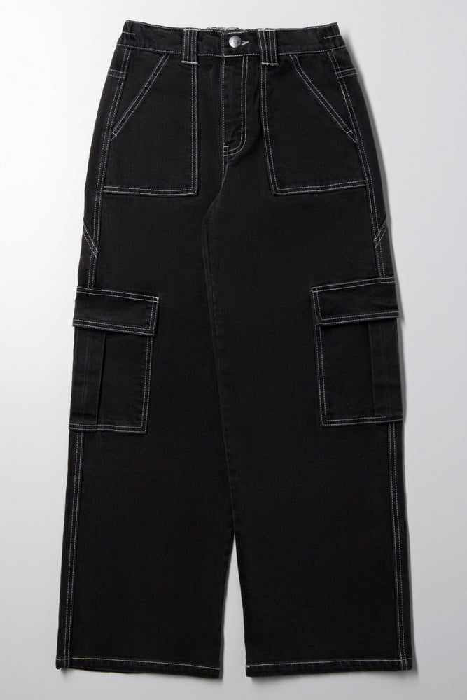 Cargo Denim Jeans Black