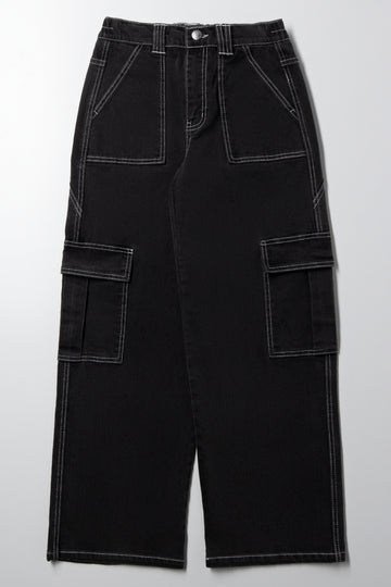 Cargo Denim Jeans Black