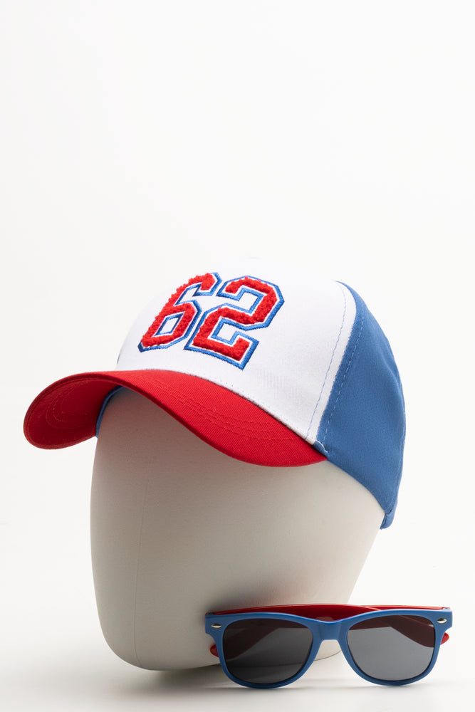 62 Cap And Sunglasses Set Blue