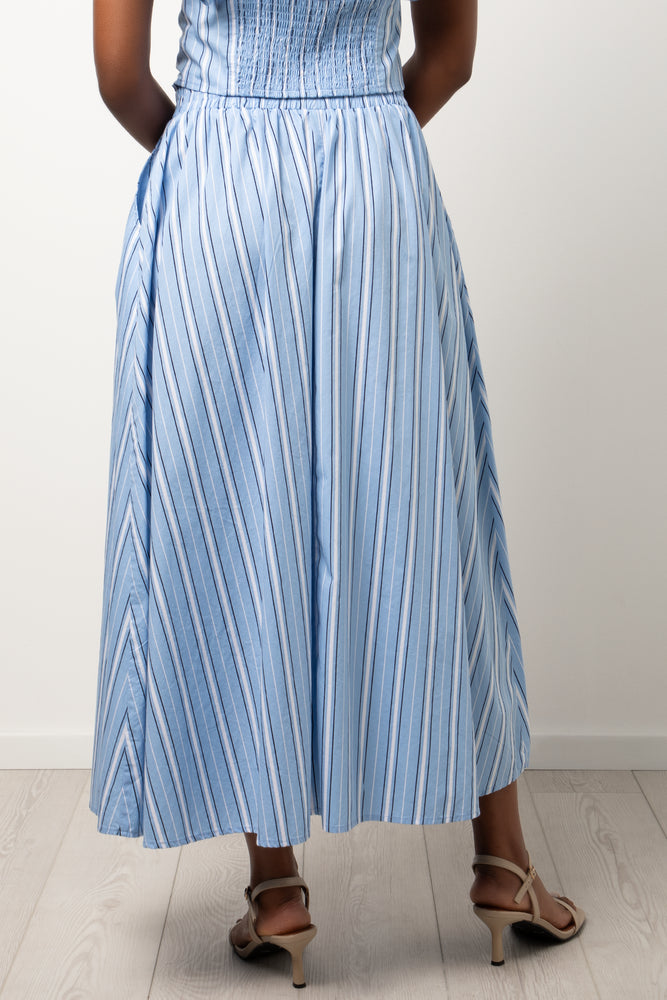 Stripe A-Line Skirt Light Blue