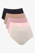 5 Pack Seamfree Briefs Pink, Natural And Black (1)