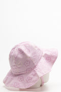 Wide Brim Floral Hat Pink (1)