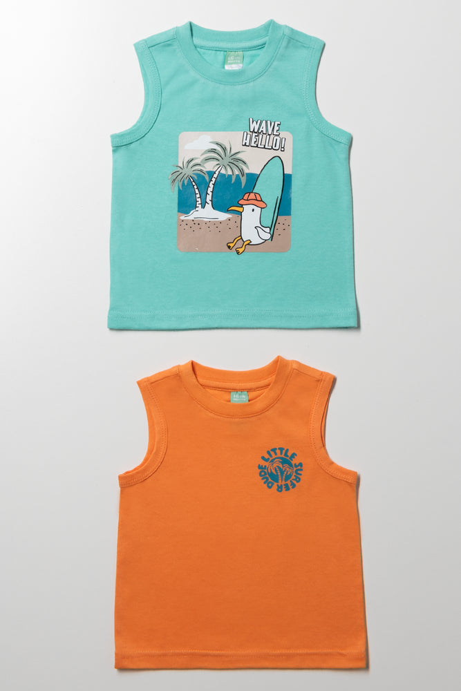2 Pack Vests Blue And Orange