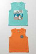 2 Pack Vests Blue And Orange