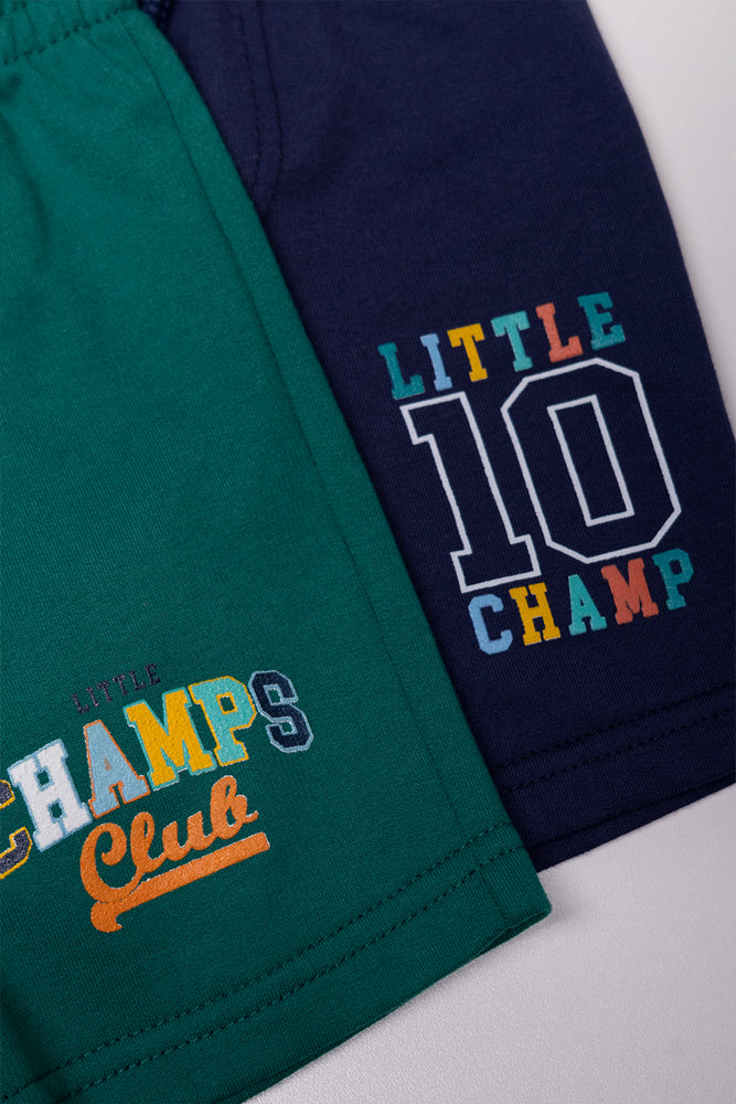 2 Pack Champ Shorts Navy And Green (1)