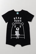 Bear Hugs Romper Black