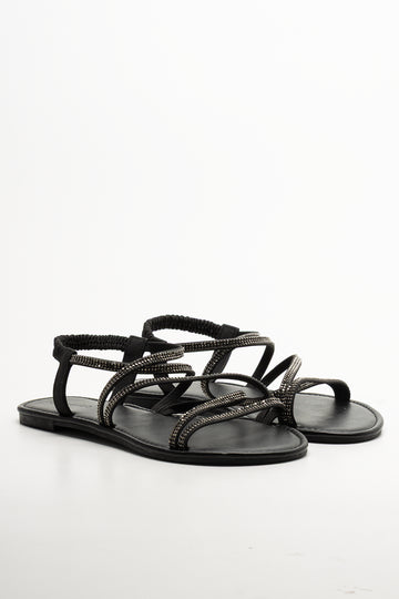 Diamante Strappy Sandal Black