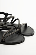 Diamante Strappy Sandal Black (2)