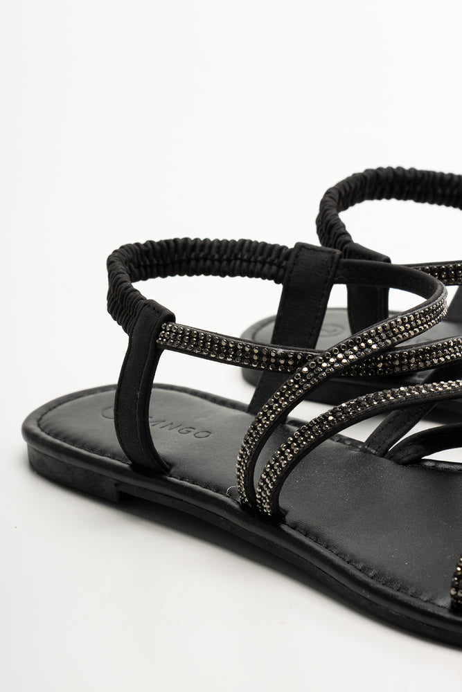 Diamante Strappy Sandal Black (3)