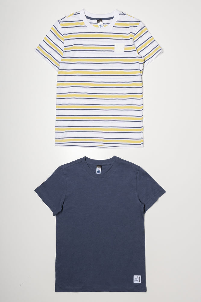 2 Pack T-Shirts White And Navy