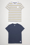 2 Pack T-Shirts White And Navy