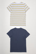 2 Pack T-Shirts White And Navy (2)
