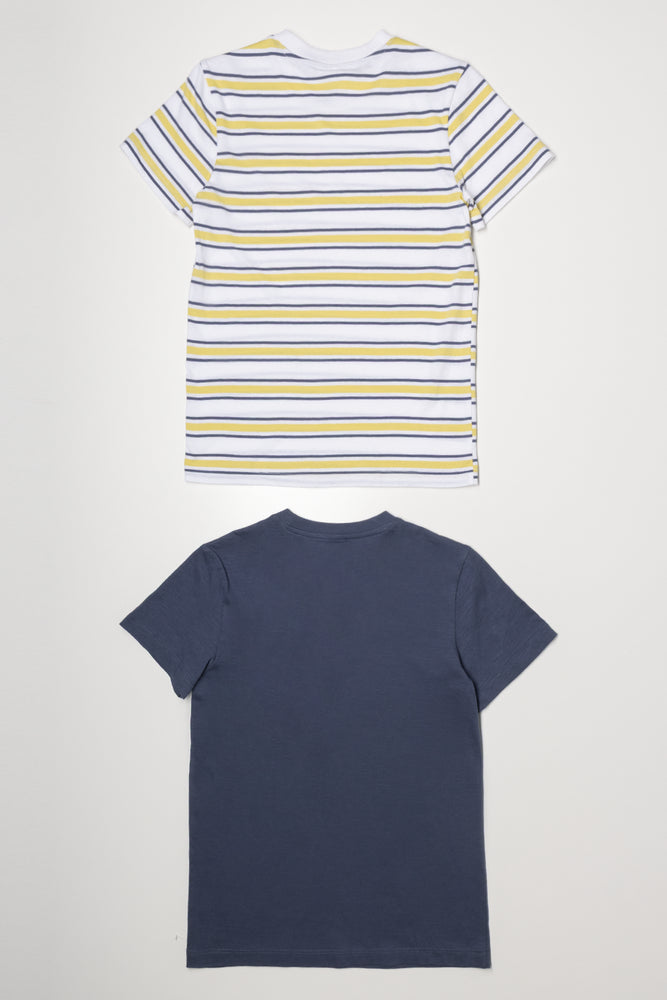 2 Pack T-Shirts White And Navy (2)