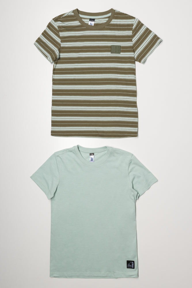2 Pack T-Shirts Green And Blue
