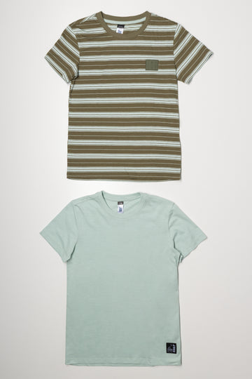 2 Pack T-Shirts Green And Blue