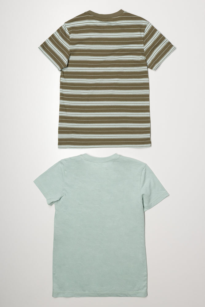 2 Pack T-Shirts Green And Blue (2)