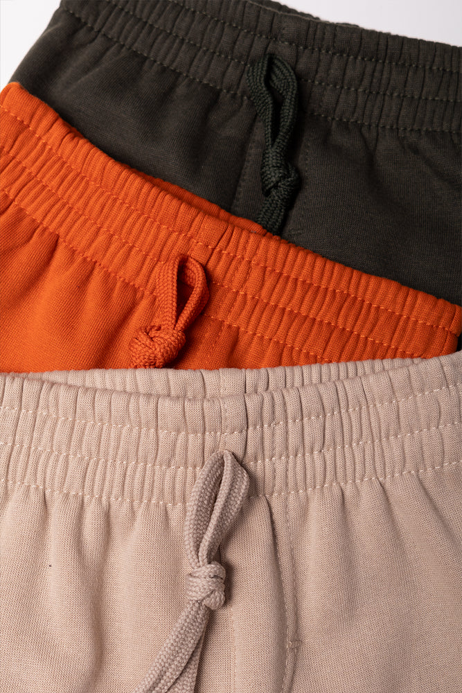 3 Pack Trackpants Green, Natural And Rust