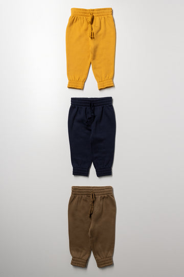 3 Pack Trackpants Natural, Navy And Yellow
