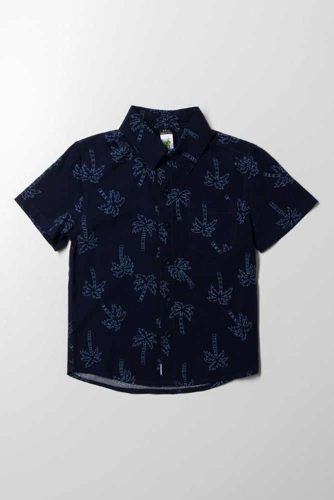 Short Sleeve Palms Shirt Navy