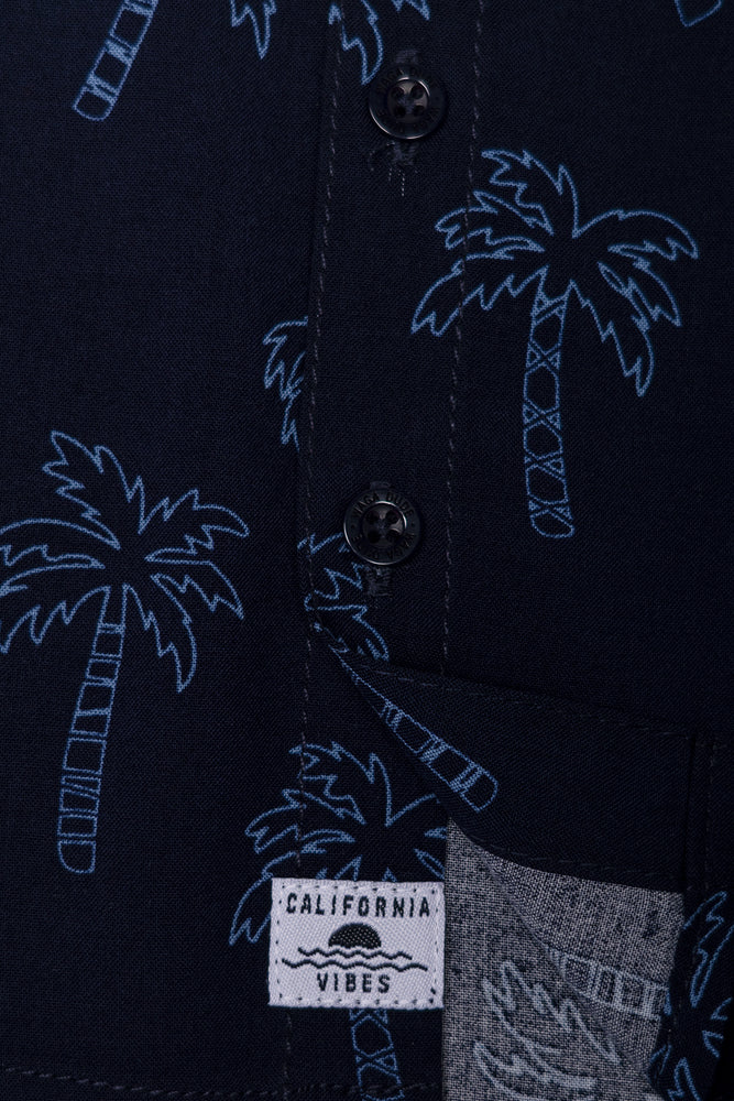 Short Sleeve Palms Shirt Navy (2)