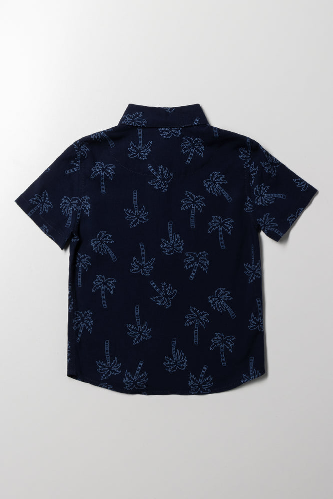 Short Sleeve Palms Shirt Navy (3)