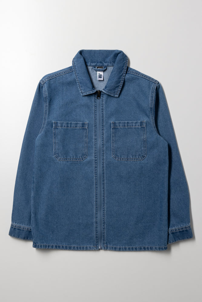 Long Sleeve Denim Shirt Blue