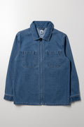 Long Sleeve Denim Shirt Blue