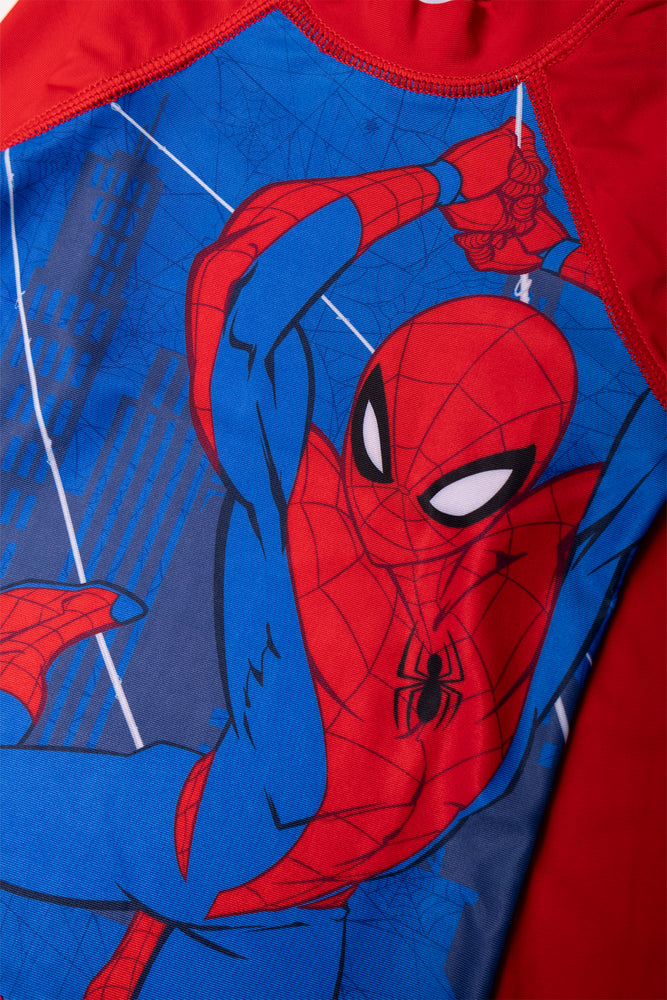 Spider-Man Long Sleeve Swimsuit Set Red And Blue (1)