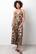Animal Print Maxi Dress Brown