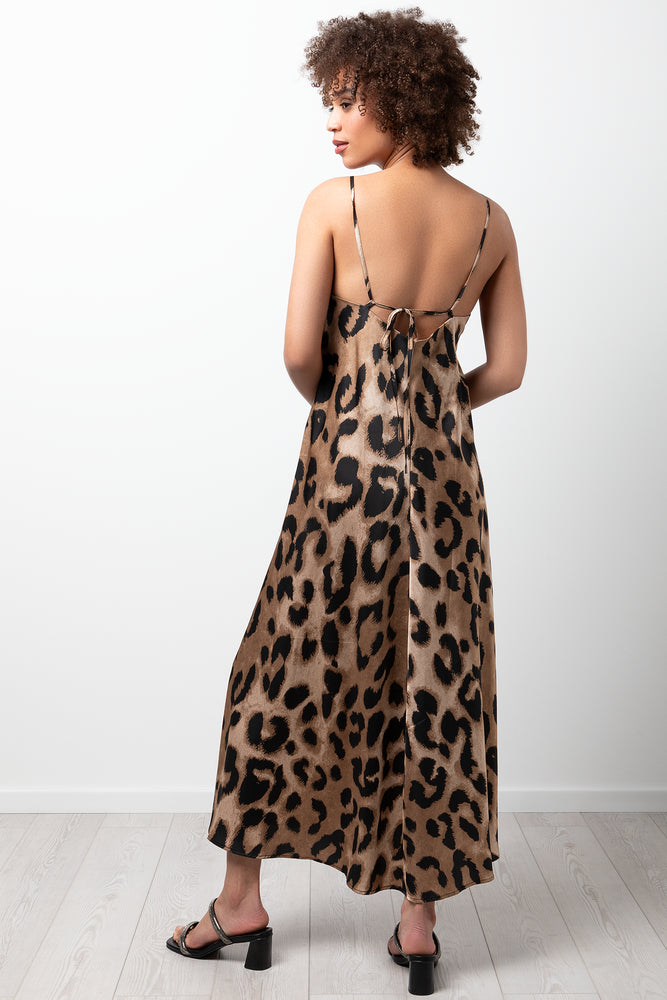 Animal Print Maxi Dress Brown (1)