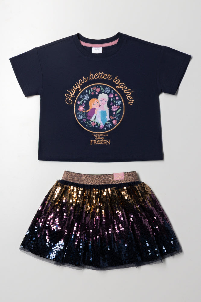 Frozen T-Shirt And Tutu Set Black