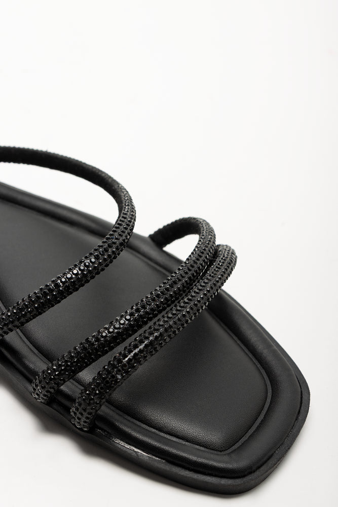 Diamante Sandals Black (2)