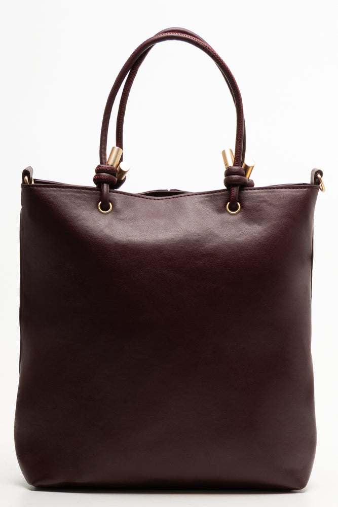 Knot Detail Tote Bag Burgundy
