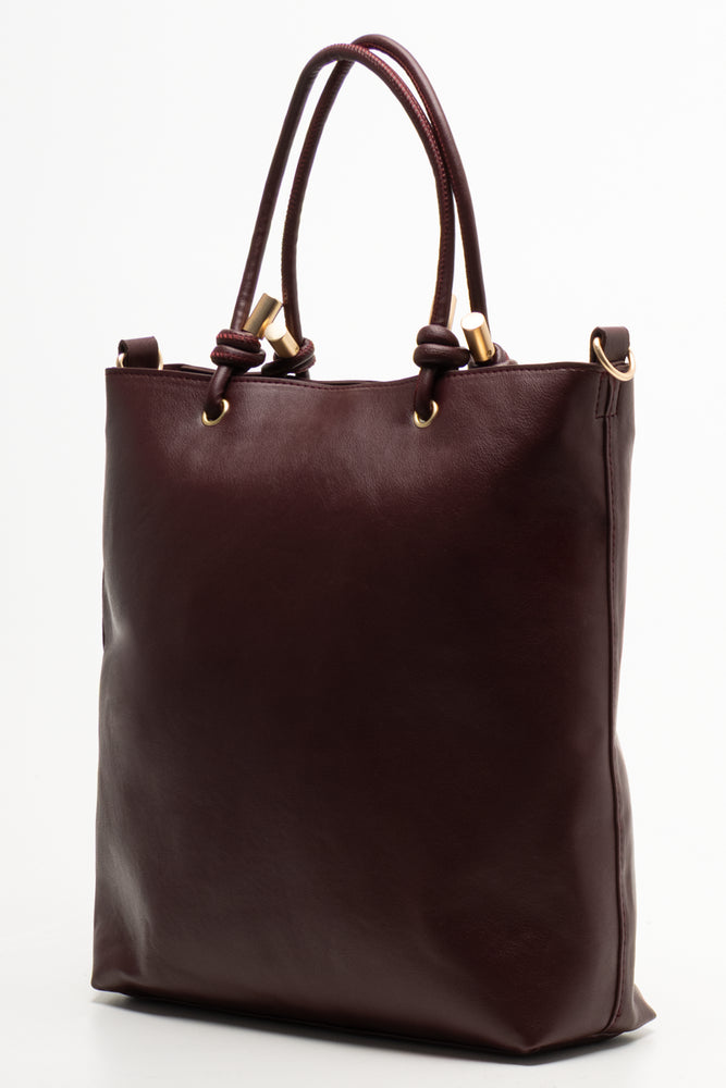 Knot Detail Tote Bag Burgundy