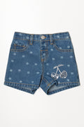 Spot Denim Shorts Blue