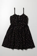 Strappy Linen Dress Black
