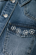 Denim Jacket With Frayed Edges Blue (1)