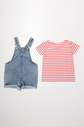 Strawberry Dungaree Set Blue (3)