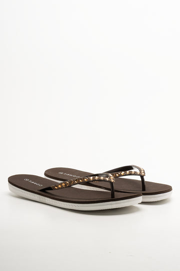 Diamante Flip Flop Brown