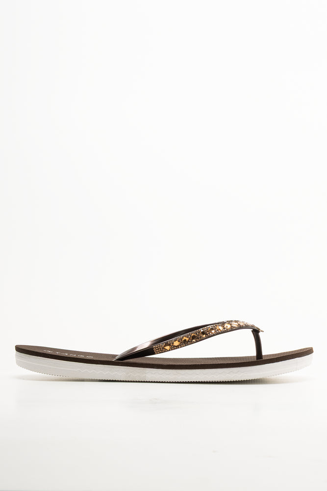 Diamante Flip Flop Brown