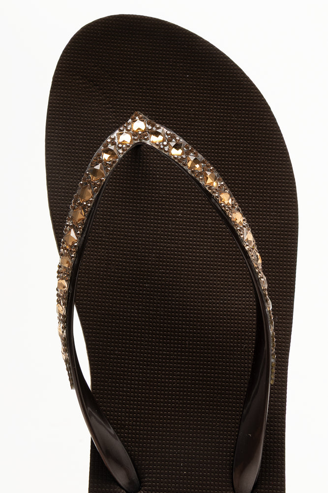 Diamante Flip Flop Brown (4)